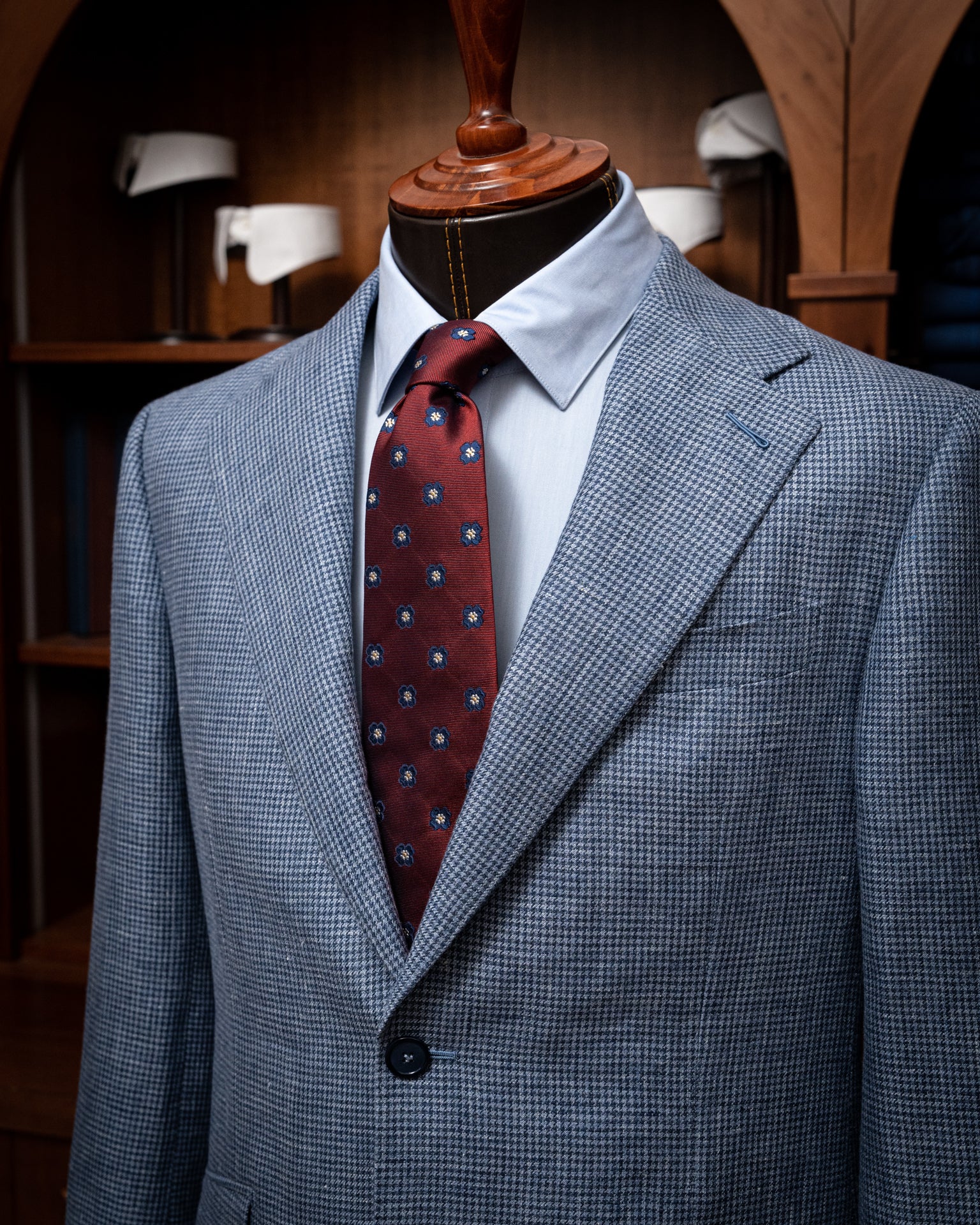 Giotto Houndstooth Light Blue Jacket