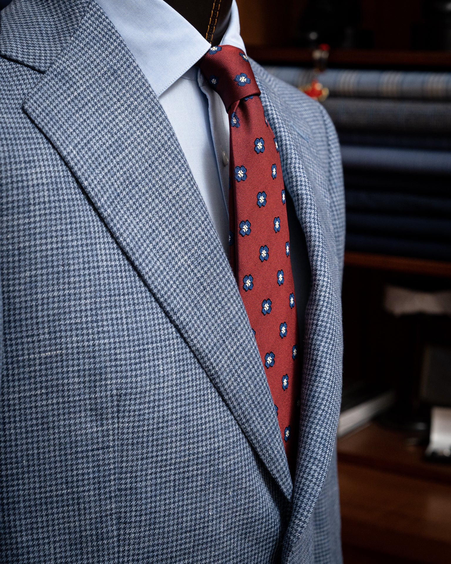 Giotto Houndstooth Light Blue Jacket