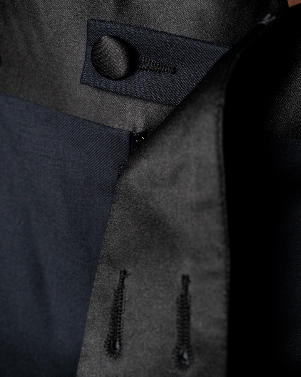 Pantalone Smoking Grigio Scuro con Raso
