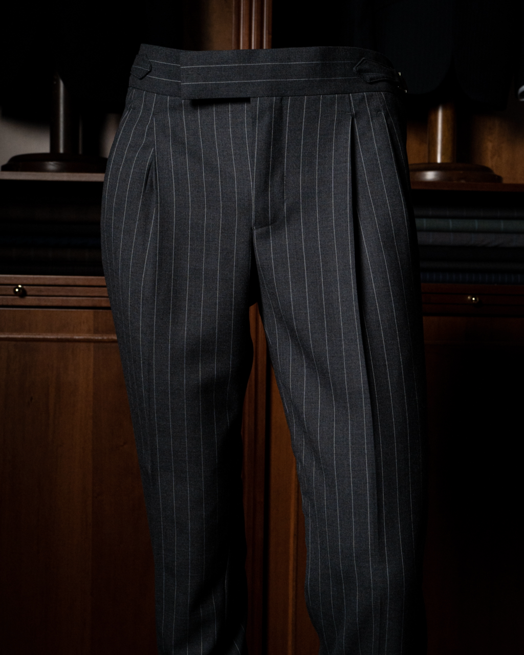 Borromini Gray Pinstriped Pants