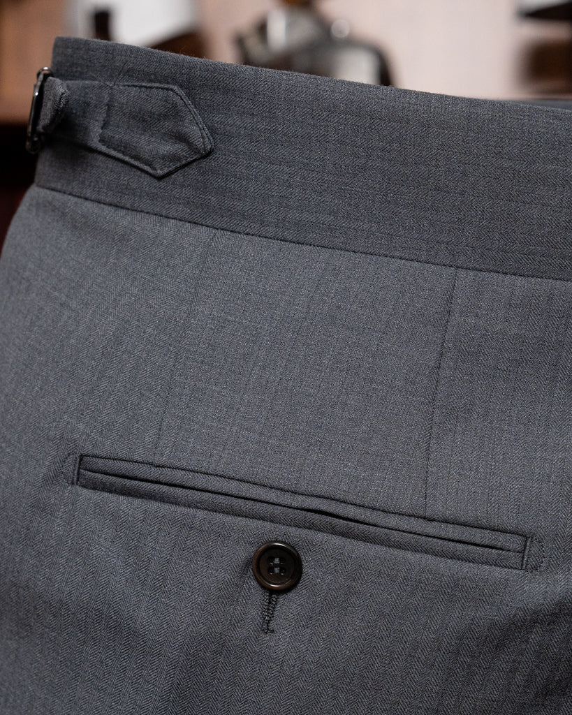 Borromini Herringbone Gray Pants