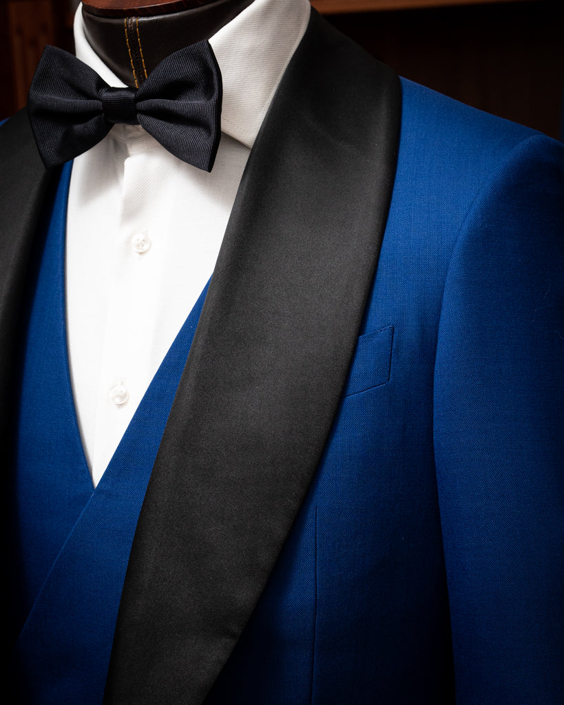 Smoking Donatello Blu Navy con Raso Nero