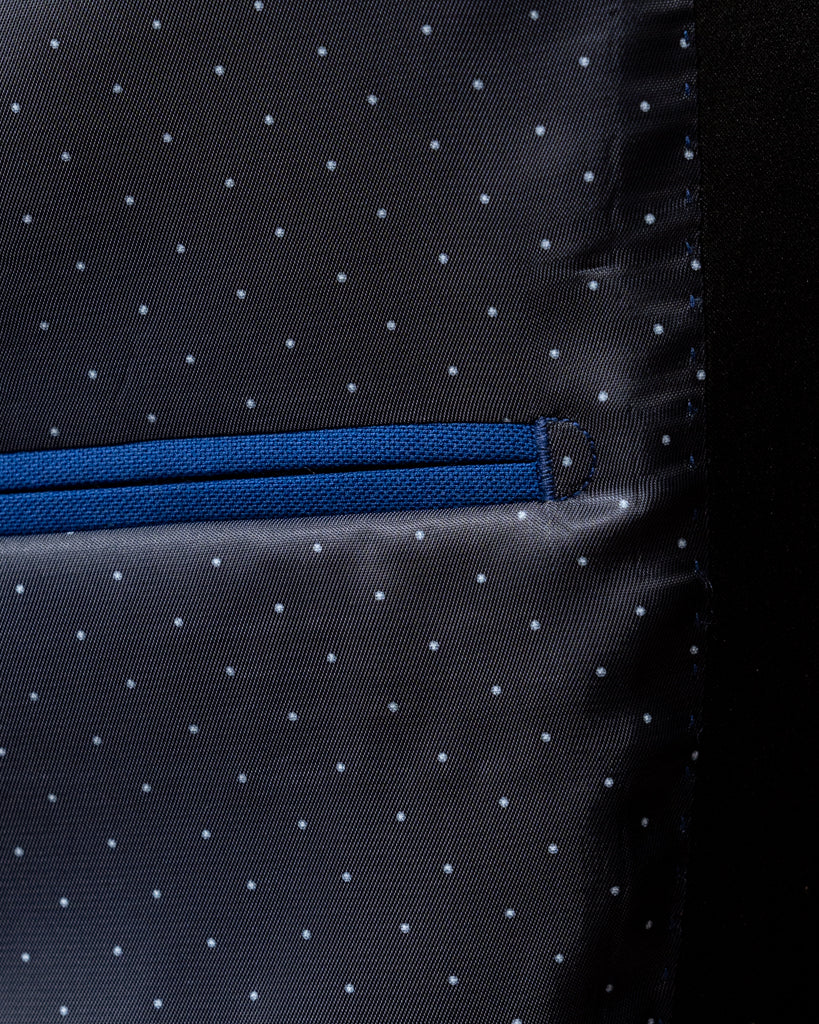 Smoking Donatello Blu Navy con Raso Nero