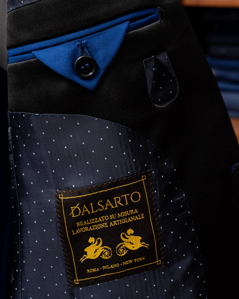 Smoking Donatello Blu Navy con Raso Nero