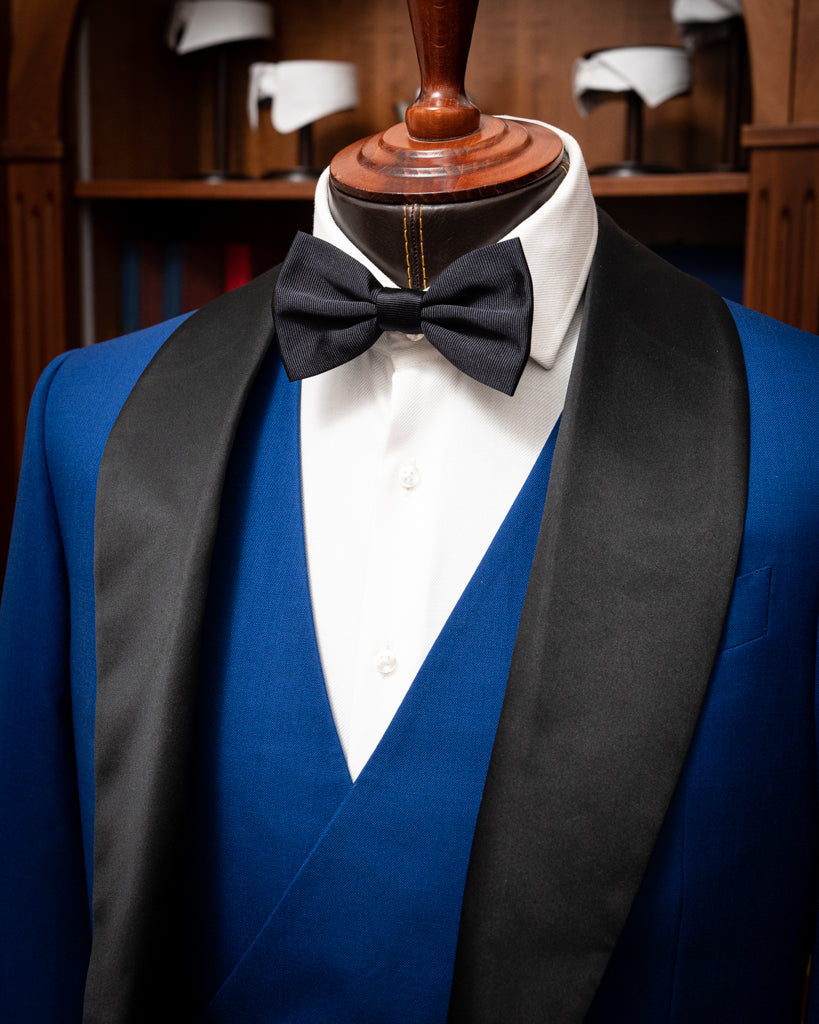 Smoking Donatello Blu Navy con Raso Nero