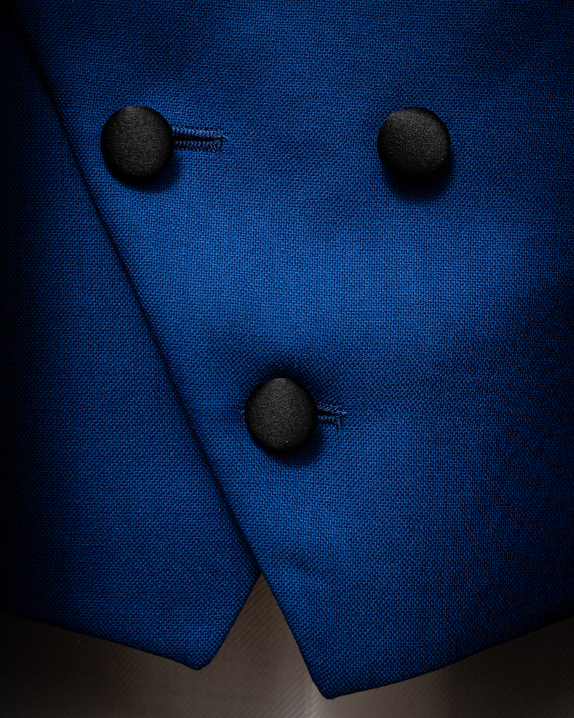 Smoking Donatello Blu Navy con Raso Nero