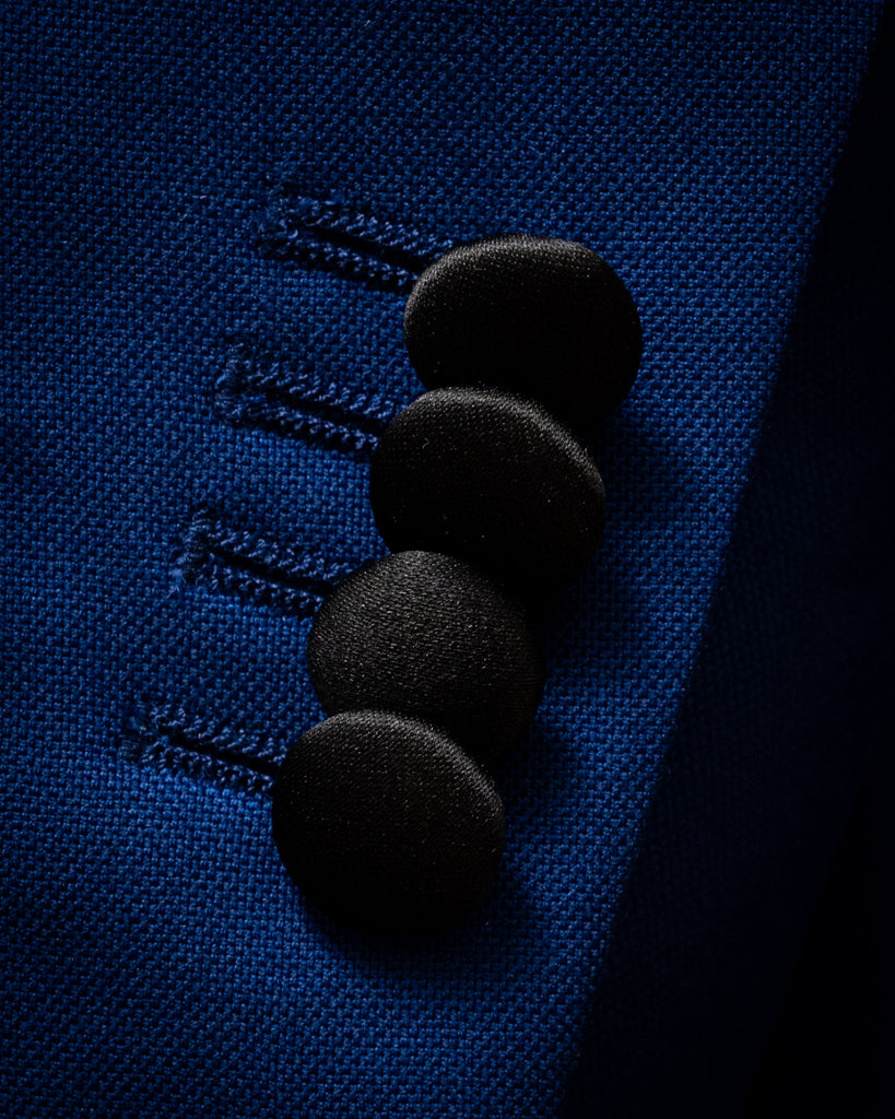 Smoking Donatello Blu Navy con Raso Nero