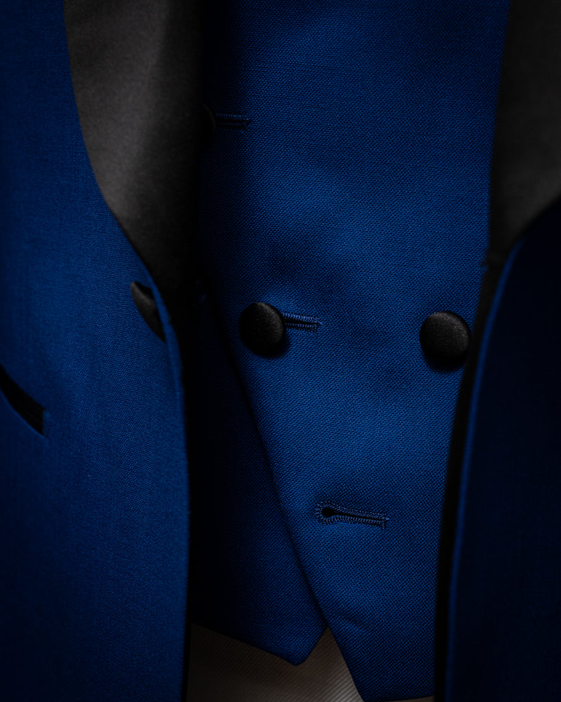 Donatello Tuxedo Navy Blue with Black Satin