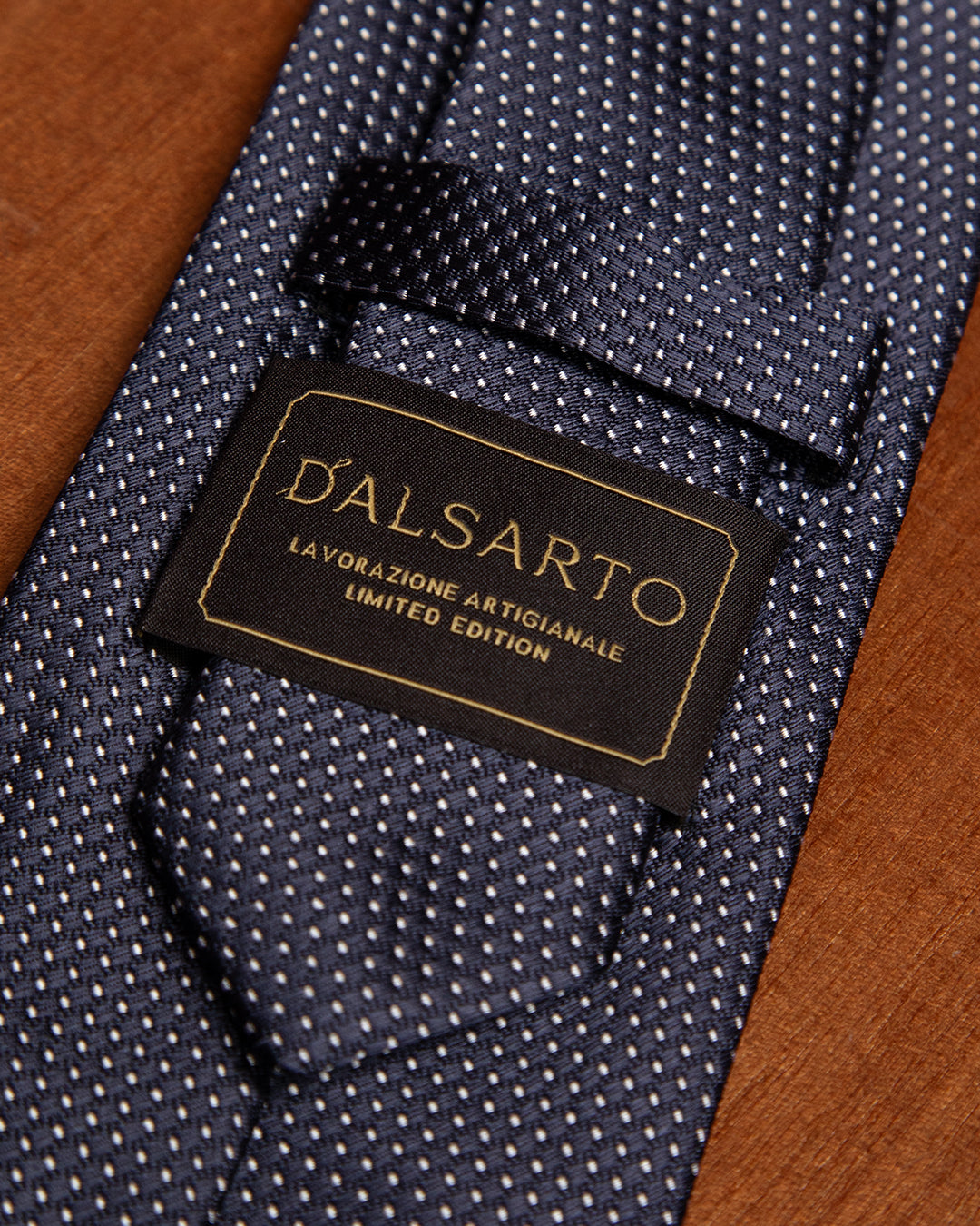 Cravatta Blu Notte con Micropuntini Bianchi