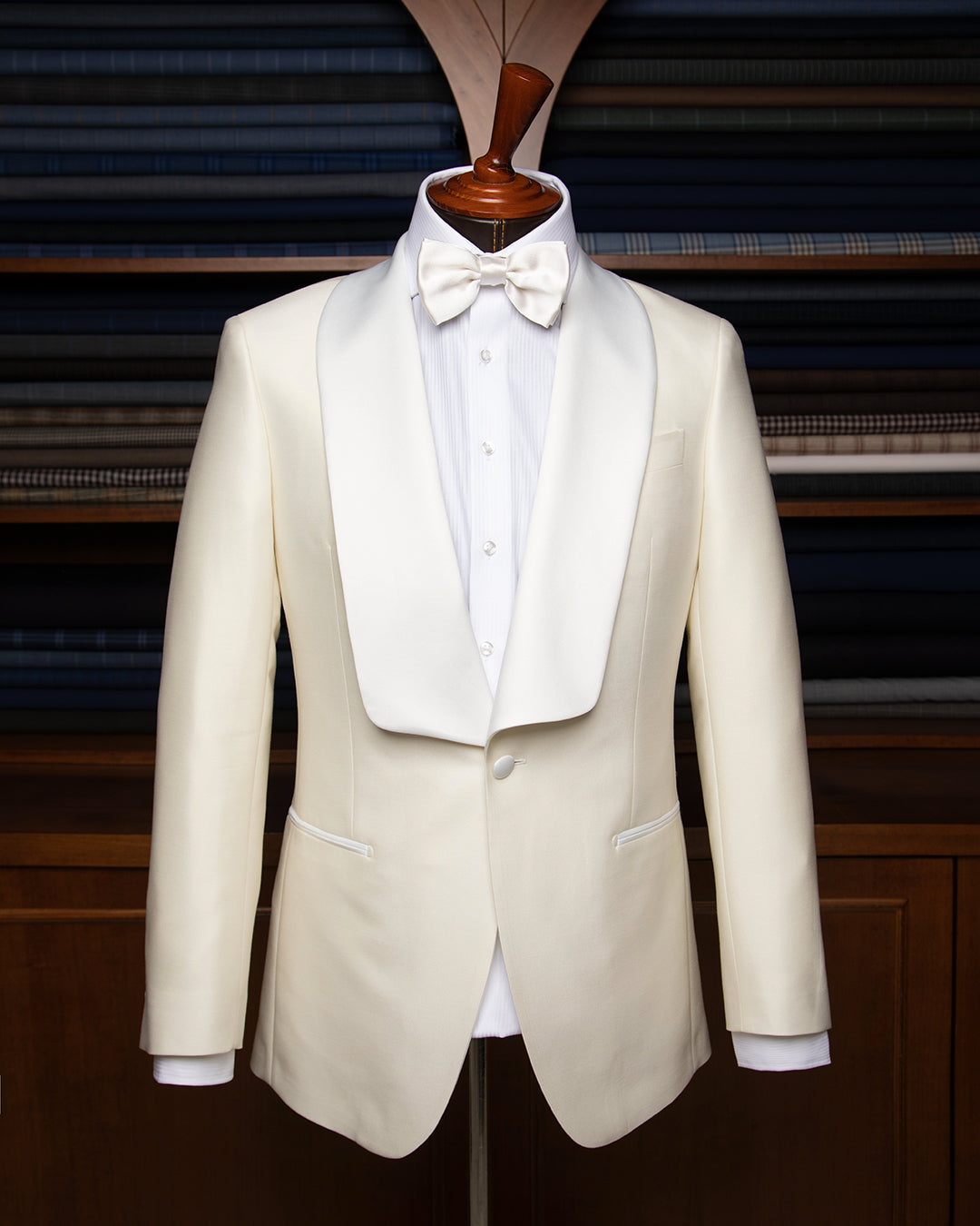 Smoking Caravaggio Panna con Rever Bianco