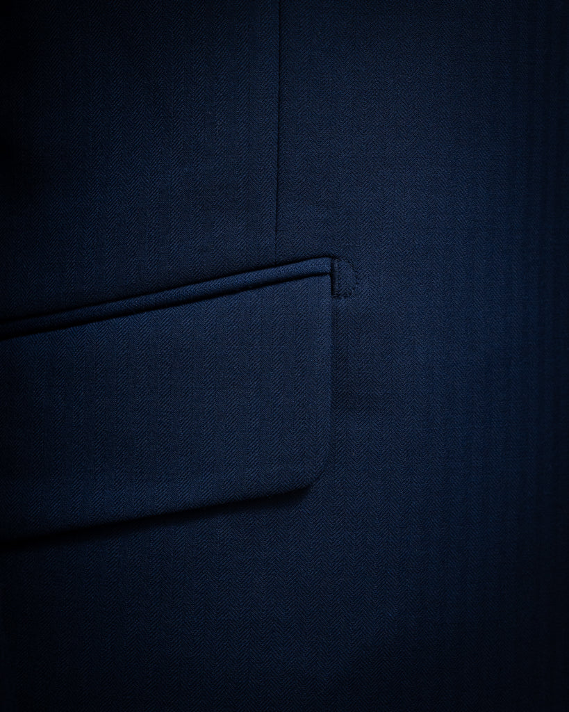 Giotto Herringbone Royal Blue suit with Vest