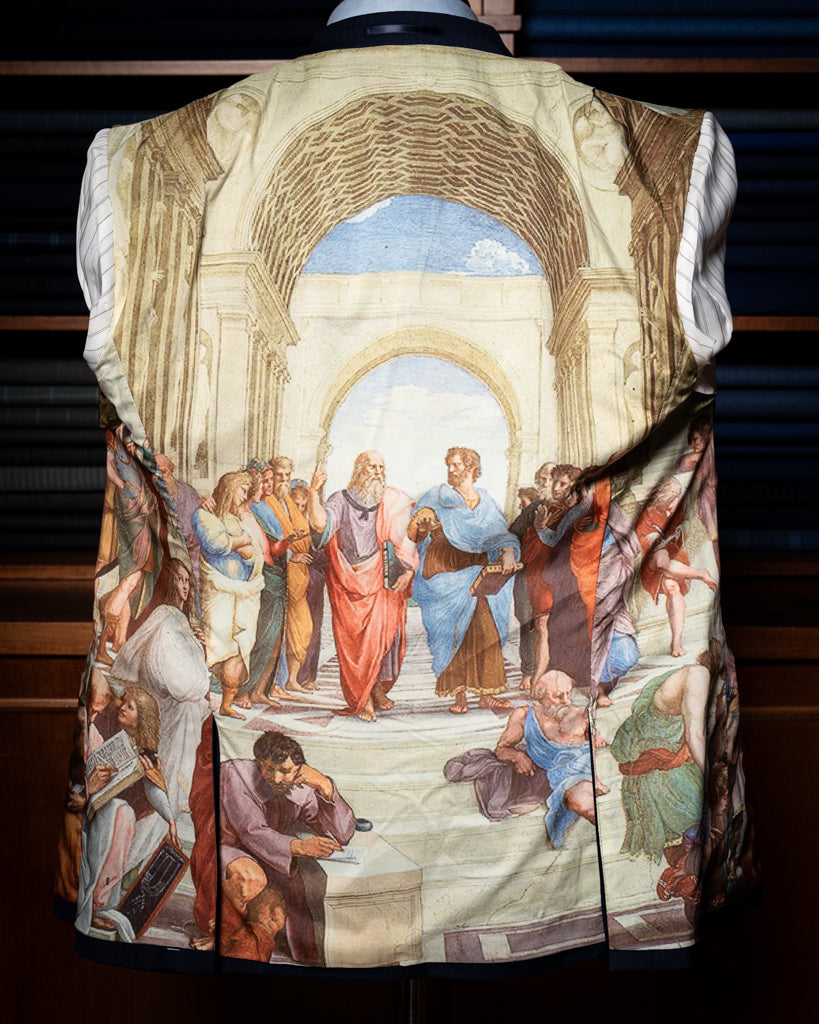 Bernini Three Piece Blue Herringbone Suit