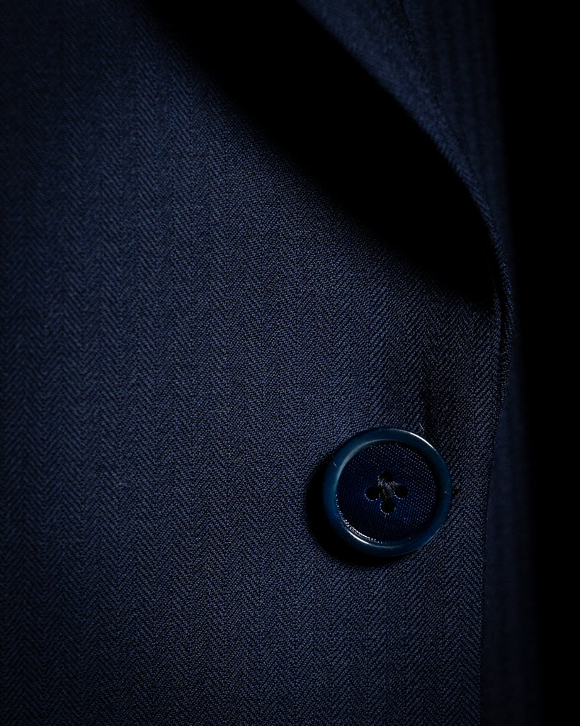 Bernini Three Piece Blue Herringbone Suit