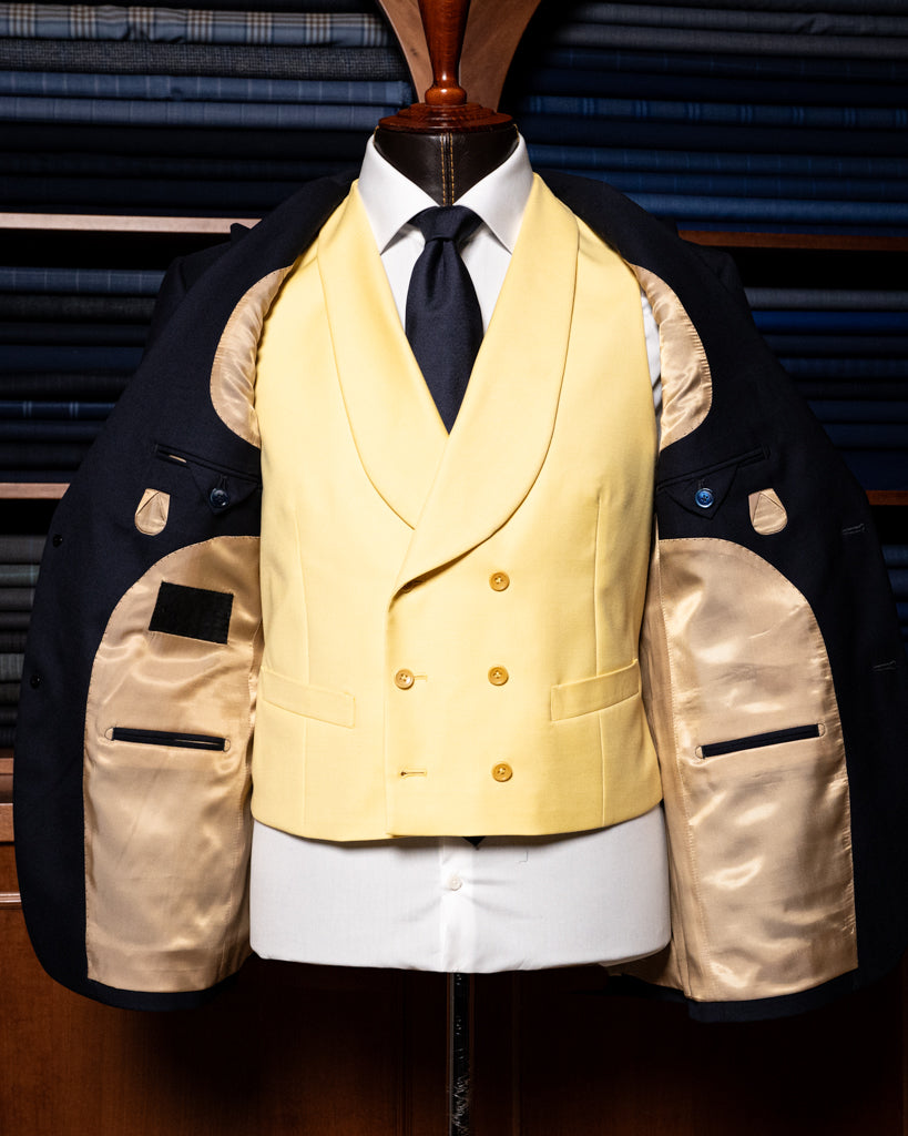 Bernini 3 Piece Suit with Yellow Waistcoat