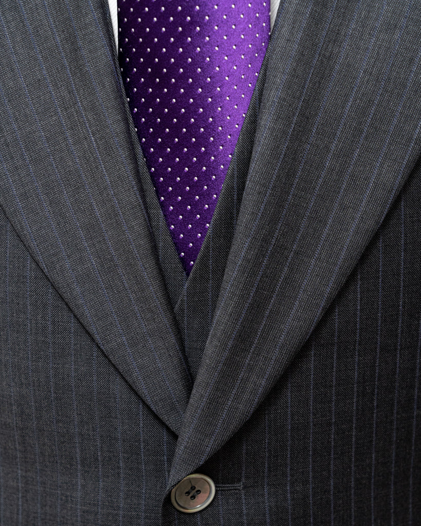 Abito Bernini Gessato Grigio Cenere con Gilet