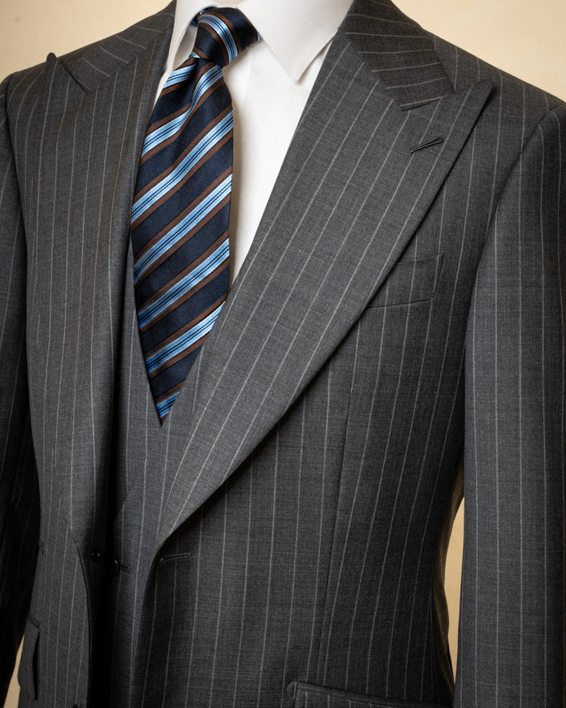 Bernini Grey Pinstripe Suit with Vest