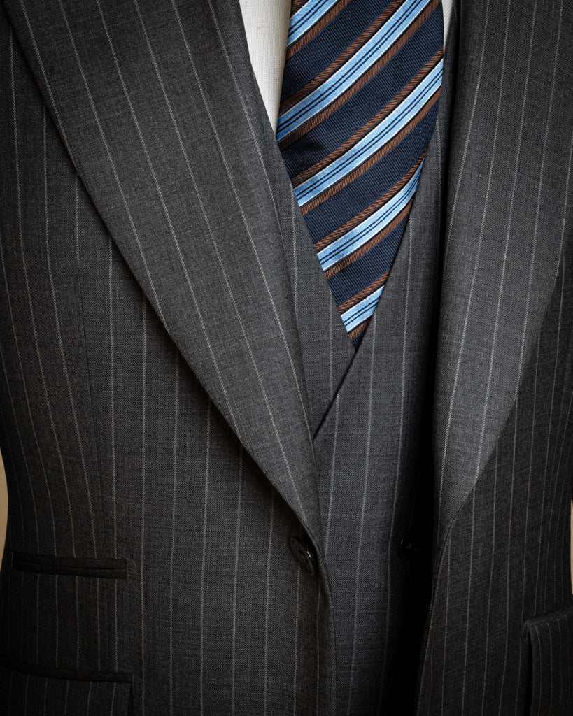 Bernini Grey Pinstripe Suit with Vest