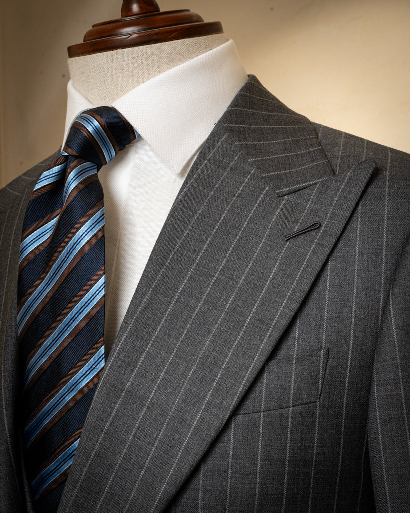 Bernini Grey Pinstripe Suit with Vest