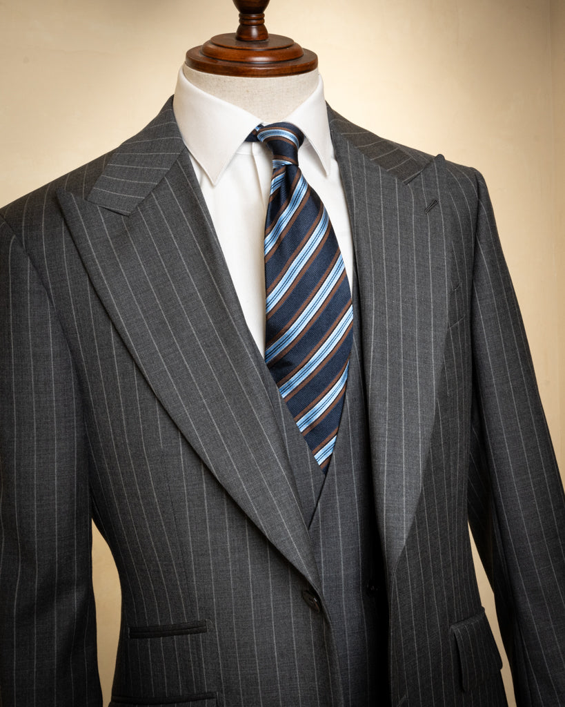 Bernini Grey Pinstripe Suit with Vest