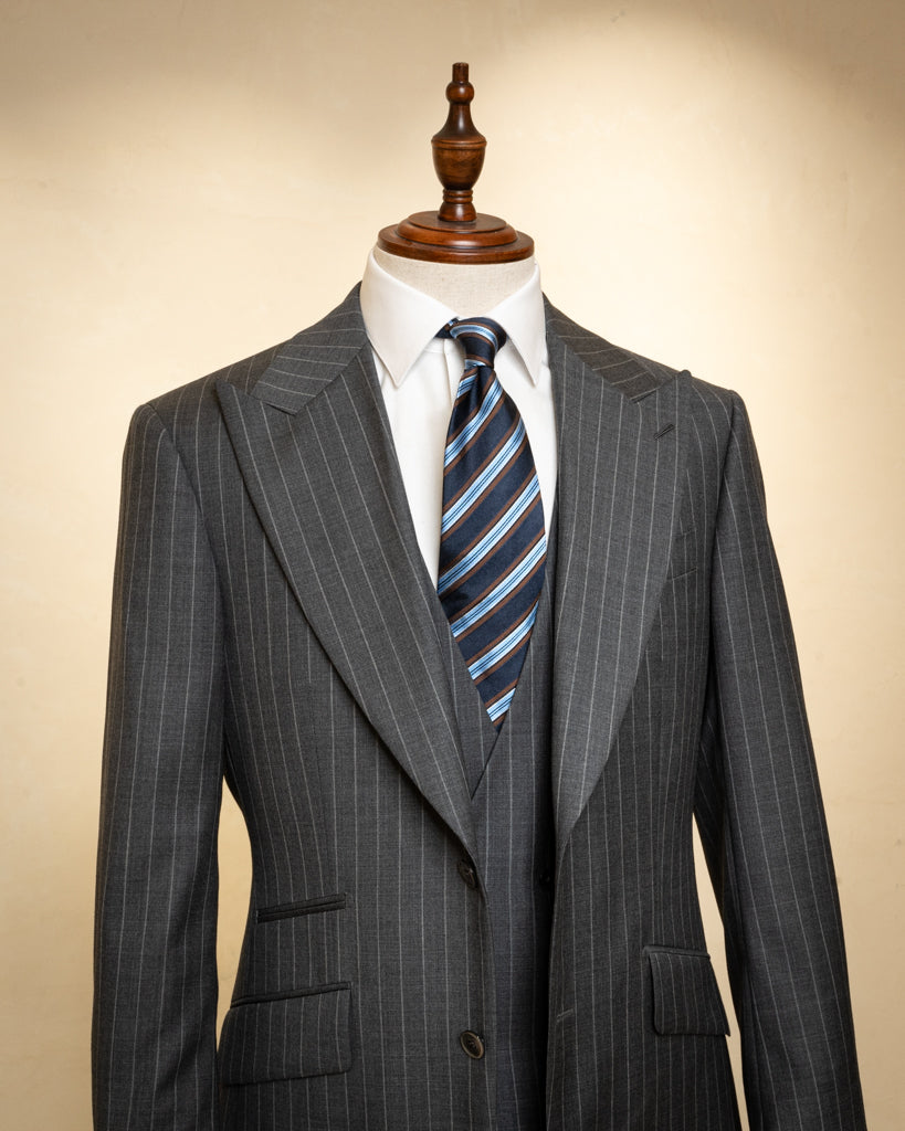 Bernini Grey Pinstripe Suit with Vest