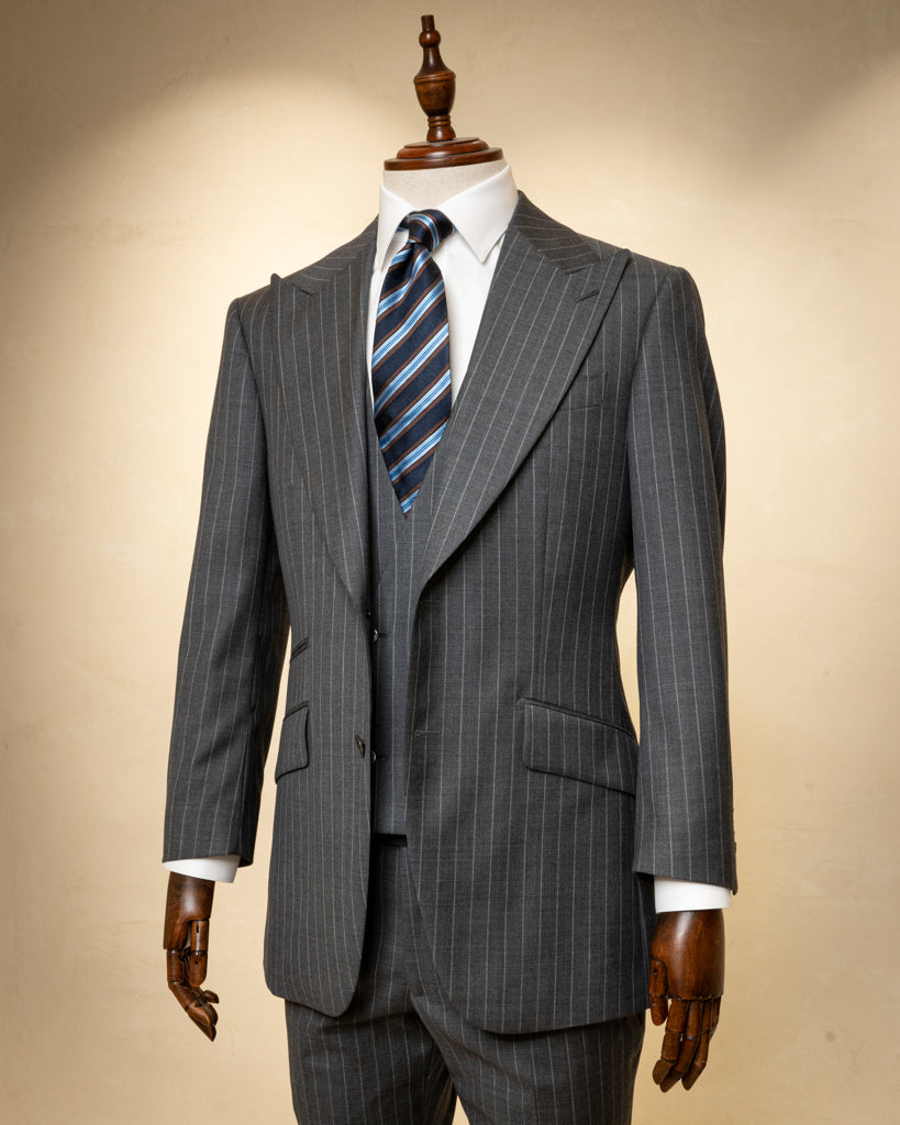 Bernini Grey Pinstripe Suit with Vest
