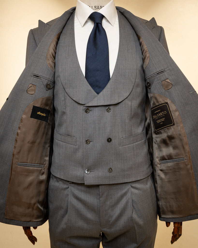 Abito Bernini Grigio Gesso con Gilet