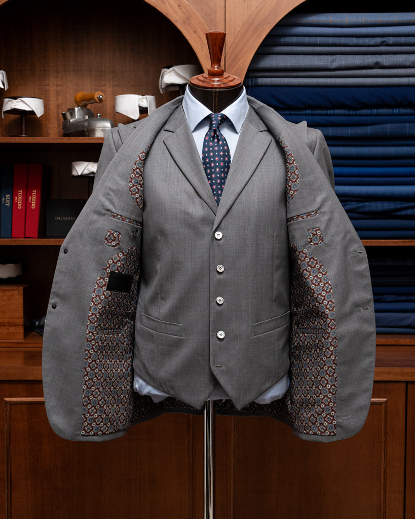 Abito Bernini Grigio Perla con Gilet