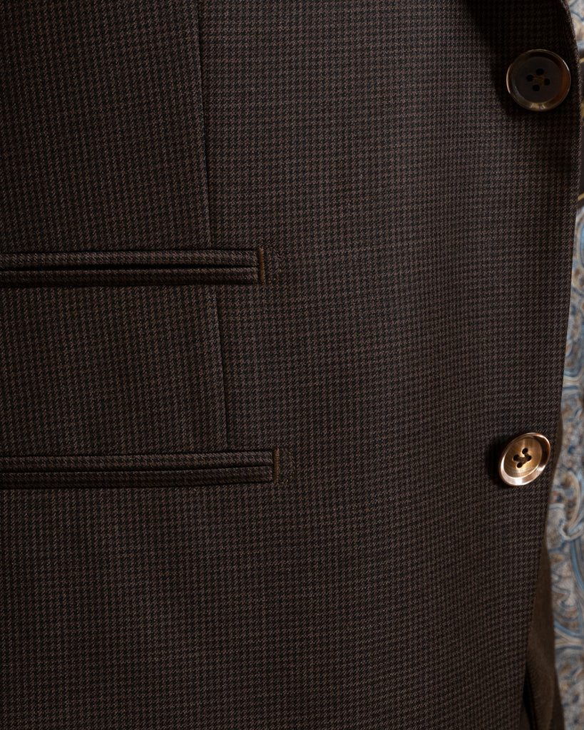 Abito Bernini Pied de Poule Marrone con Gilet