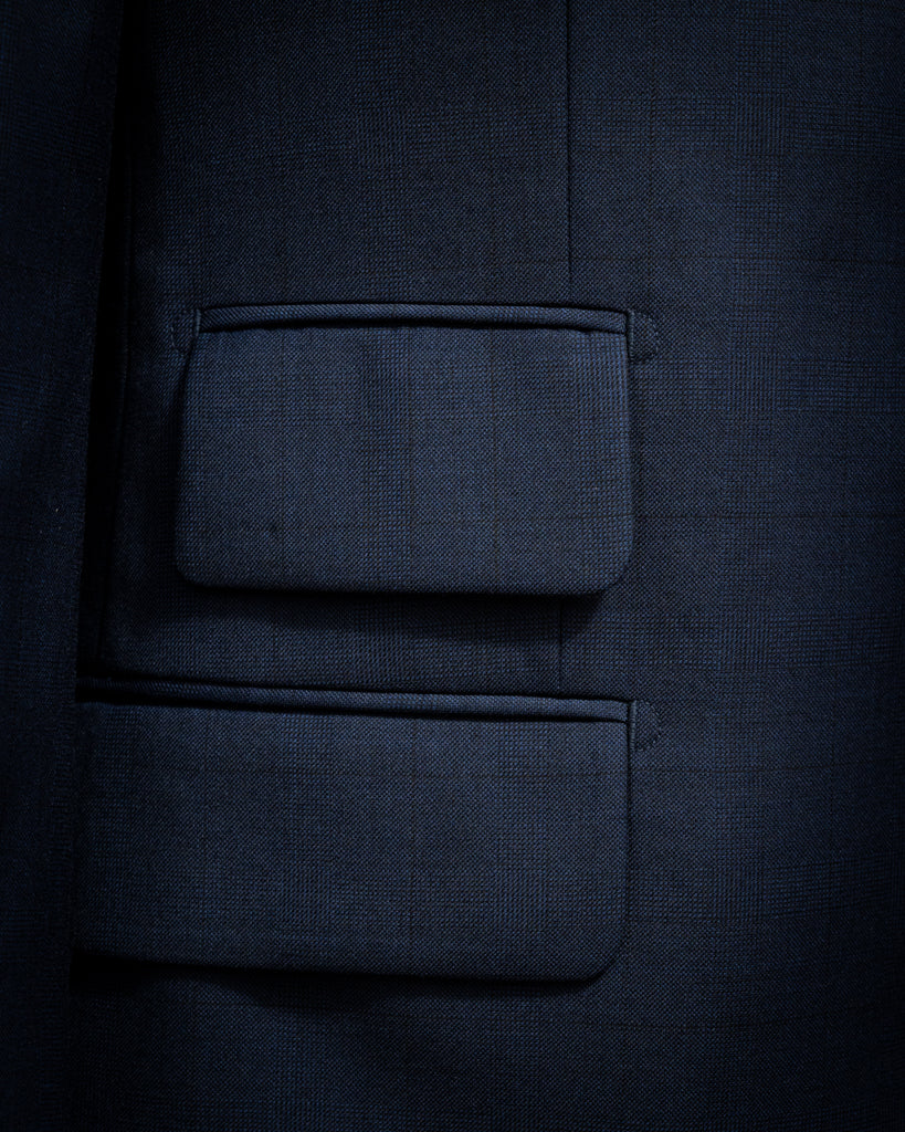 Bernini Glencheck Blue Suit with Checked Texture