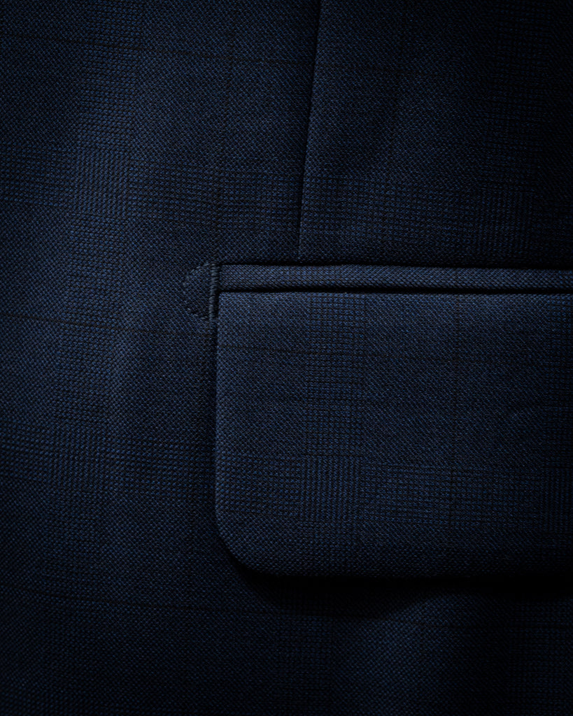 Bernini Glencheck Blue Suit with Checked Texture