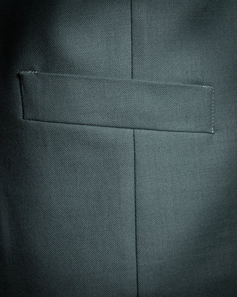 Abito Bernini Blu Dalsarto con Gilet Verde Salvia