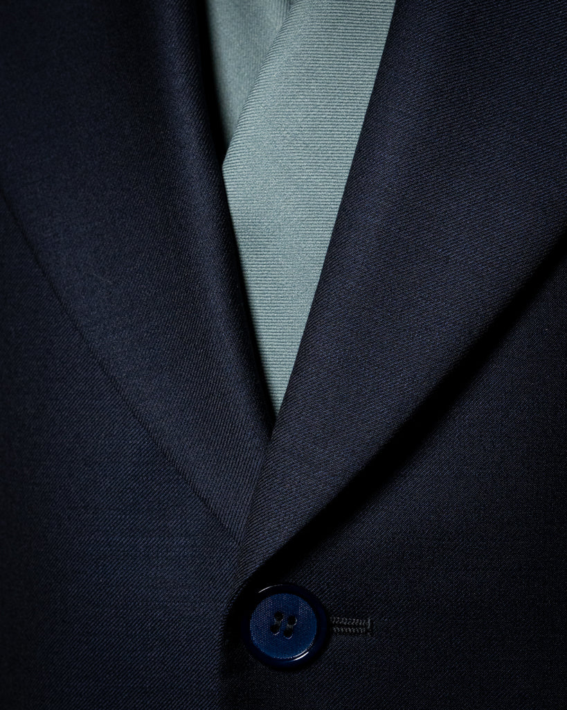 Abito Bernini Blu Dalsarto con Gilet Verde Salvia