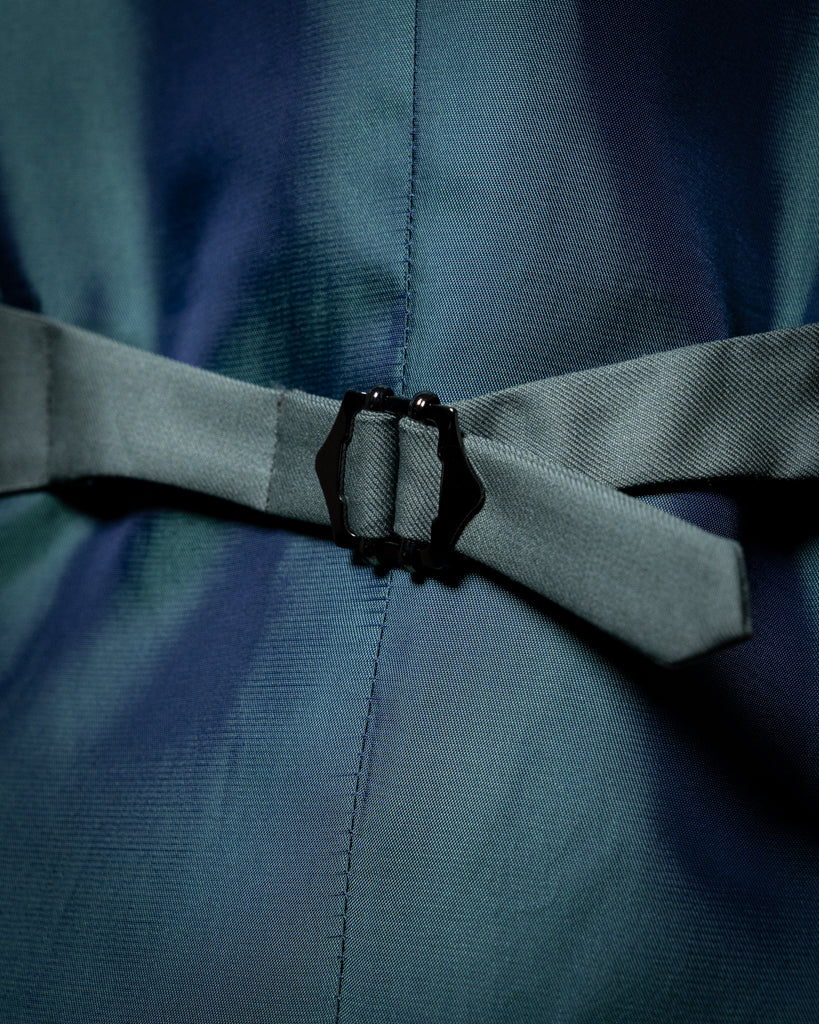 Abito Bernini Blu Dalsarto con Gilet Verde Salvia