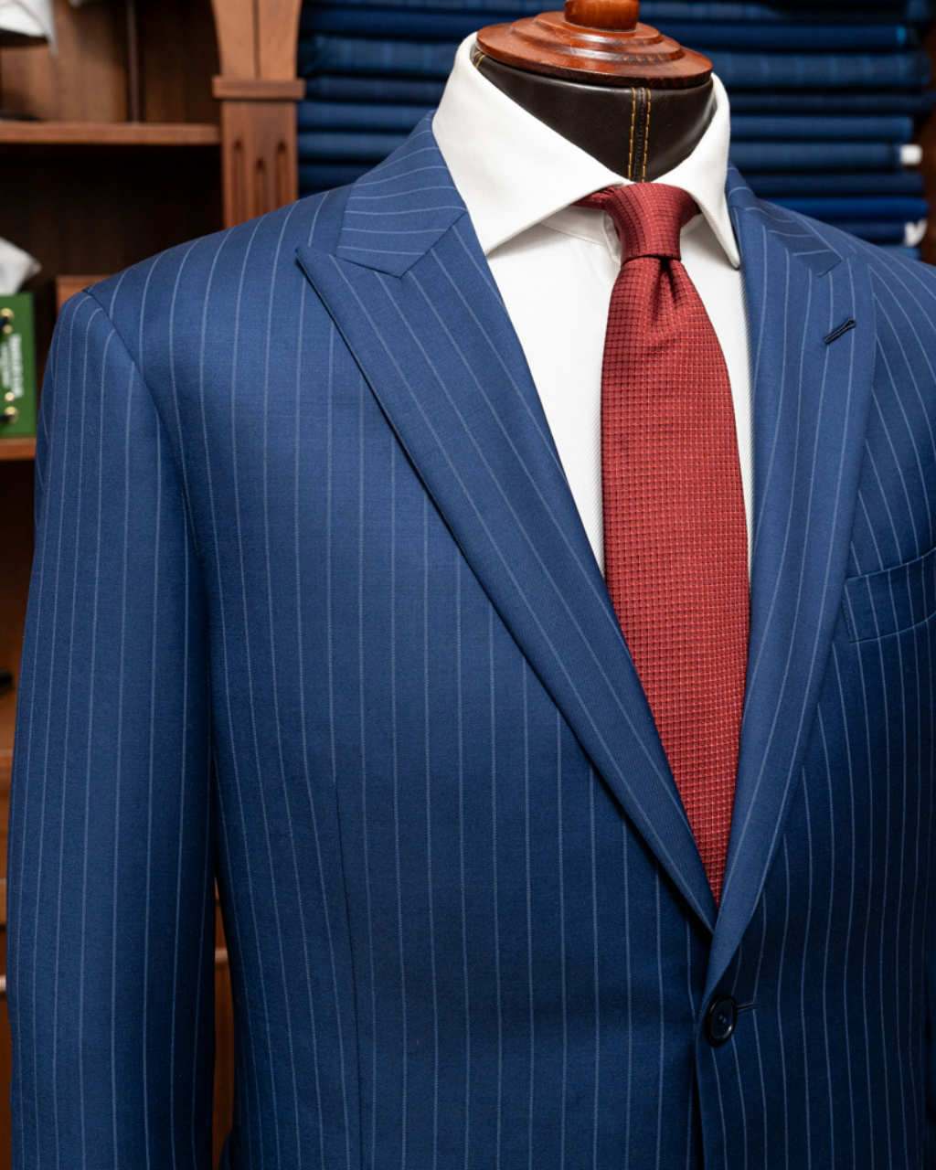 Bernini Navy Blue Pinstripe Suit