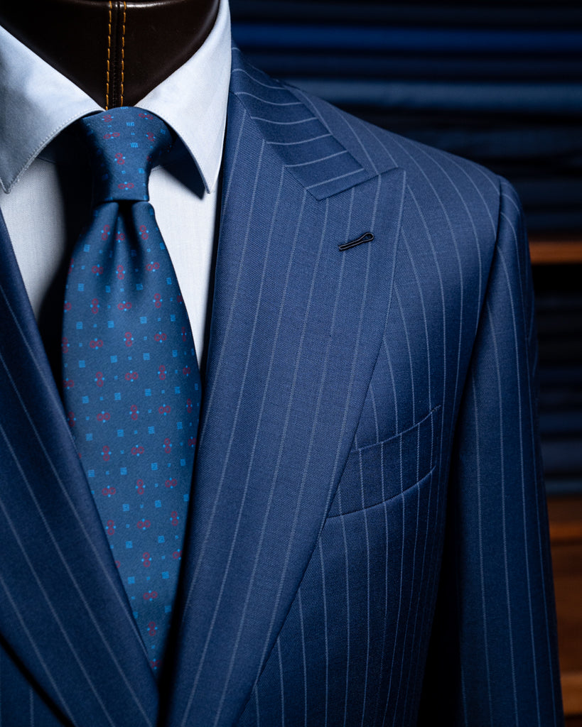Abito Bernini Gessato Blu Navy