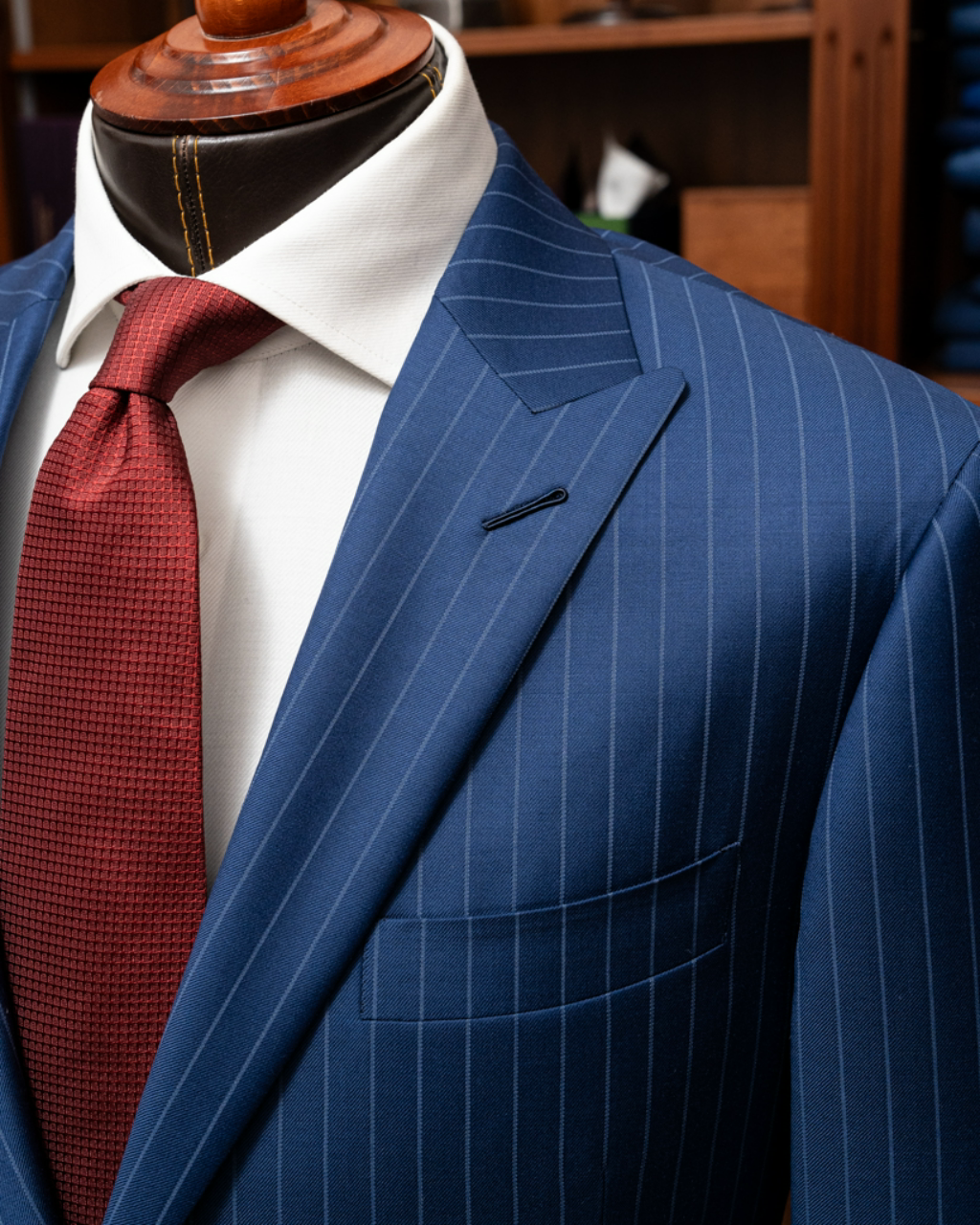 Bernini Navy Blue Pinstripe Suit