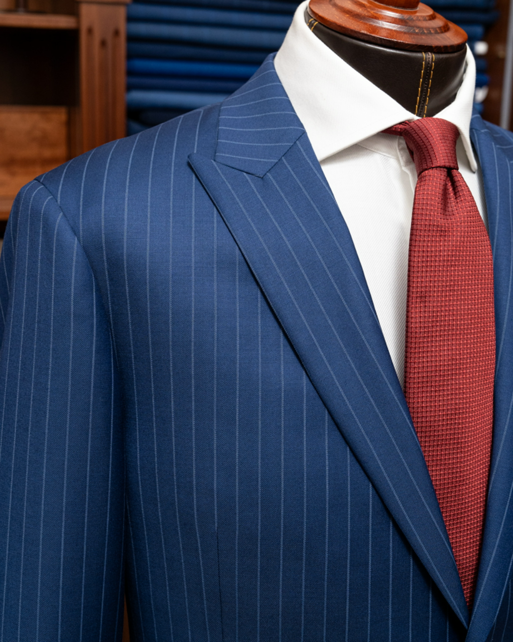 Bernini Navy Blue Pinstripe Suit