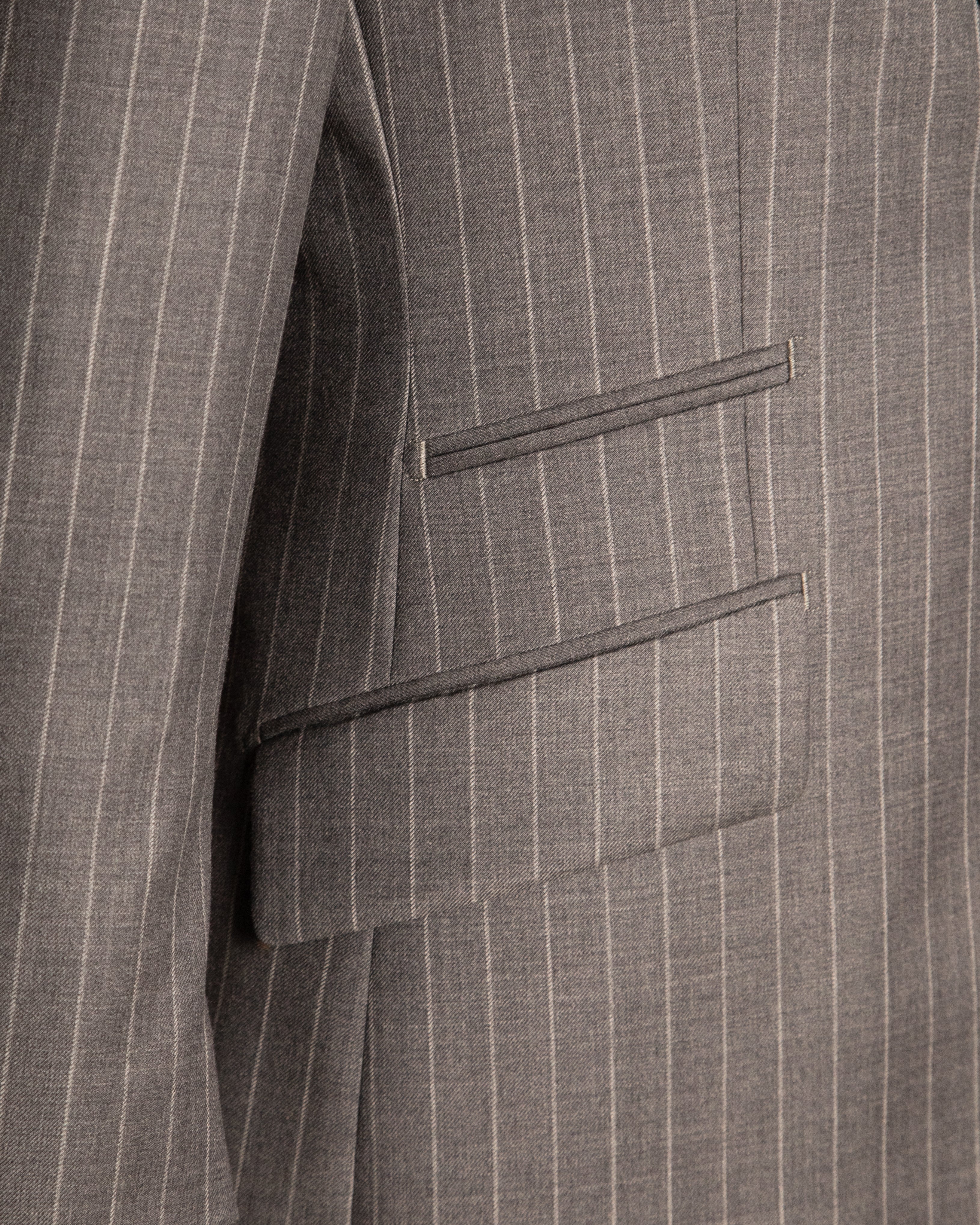 Abito Bernini Gessato Grigio Con Gilet