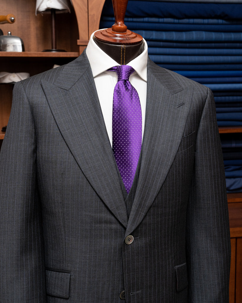 Abito Bernini Gessato Grigio Piombo con Gilet