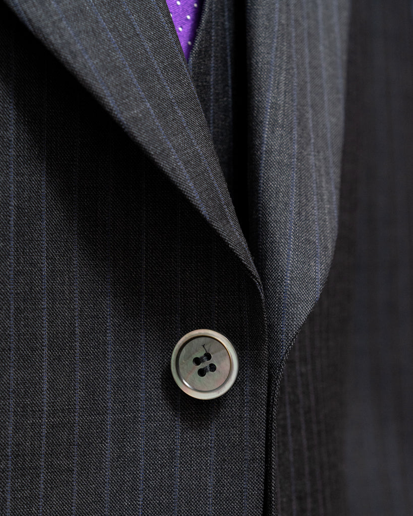Abito Bernini Gessato Grigio Piombo con Gilet
