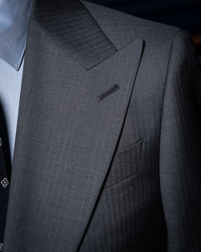 Bernini Herringbone Light Gray Suit