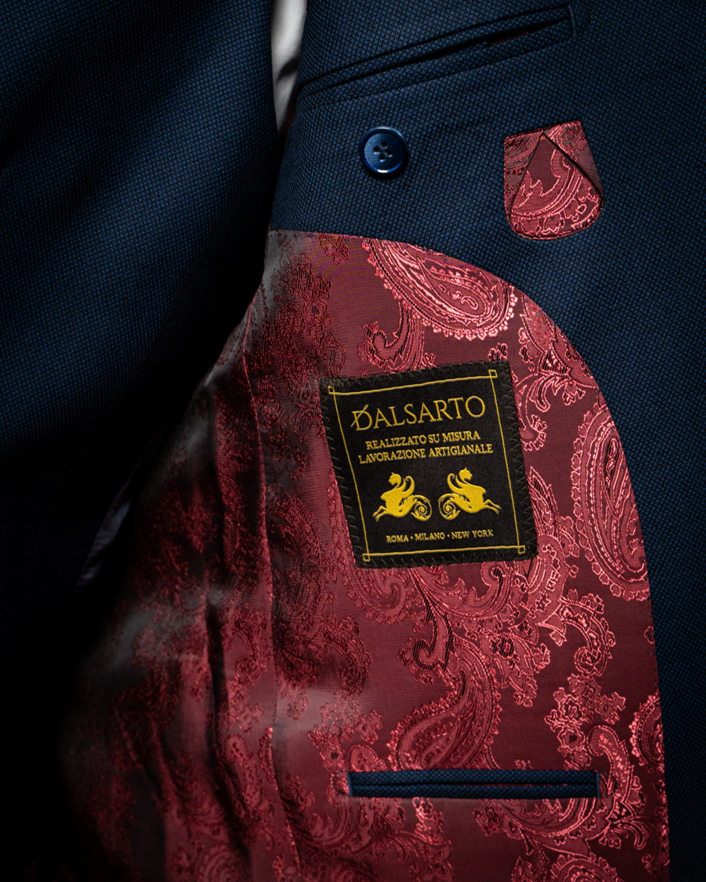 Bernini Partridge's Eye Navy Blue Suit with Waistcoat