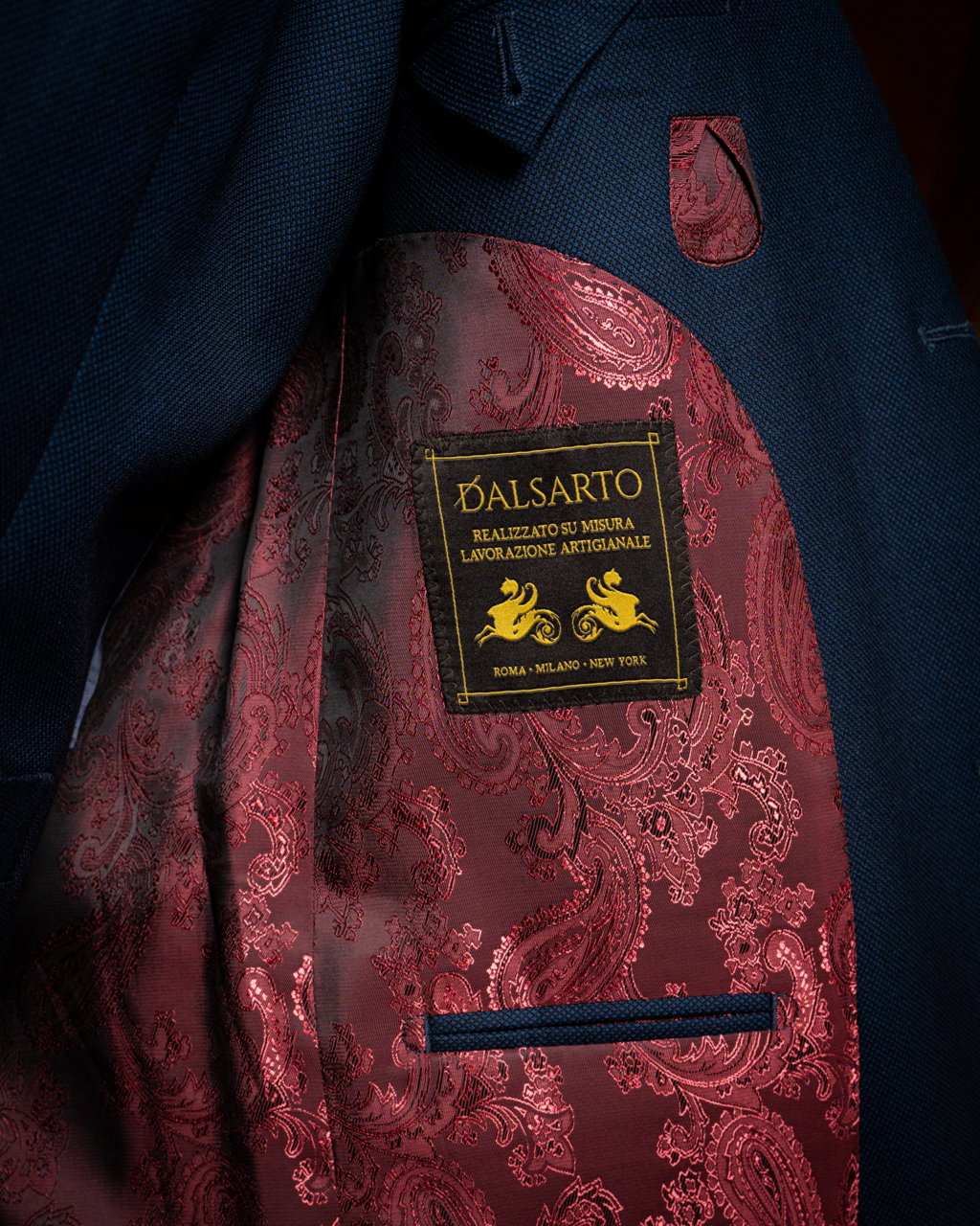 Bernini Partridge's Eye Navy Blue Suit with Waistcoat