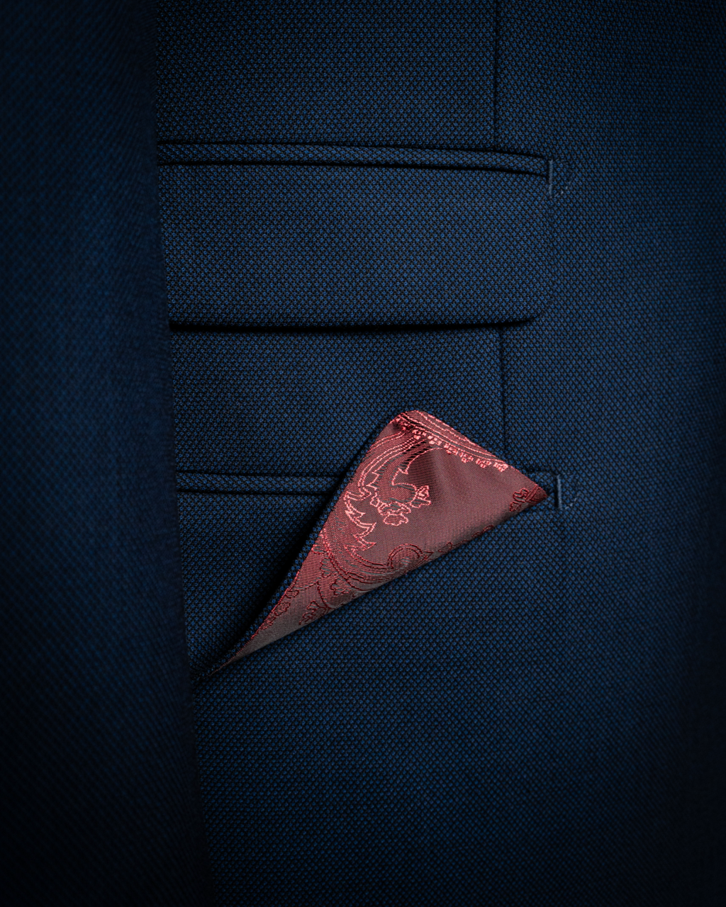 Bernini Partridge's Eye Navy Blue Suit with Waistcoat