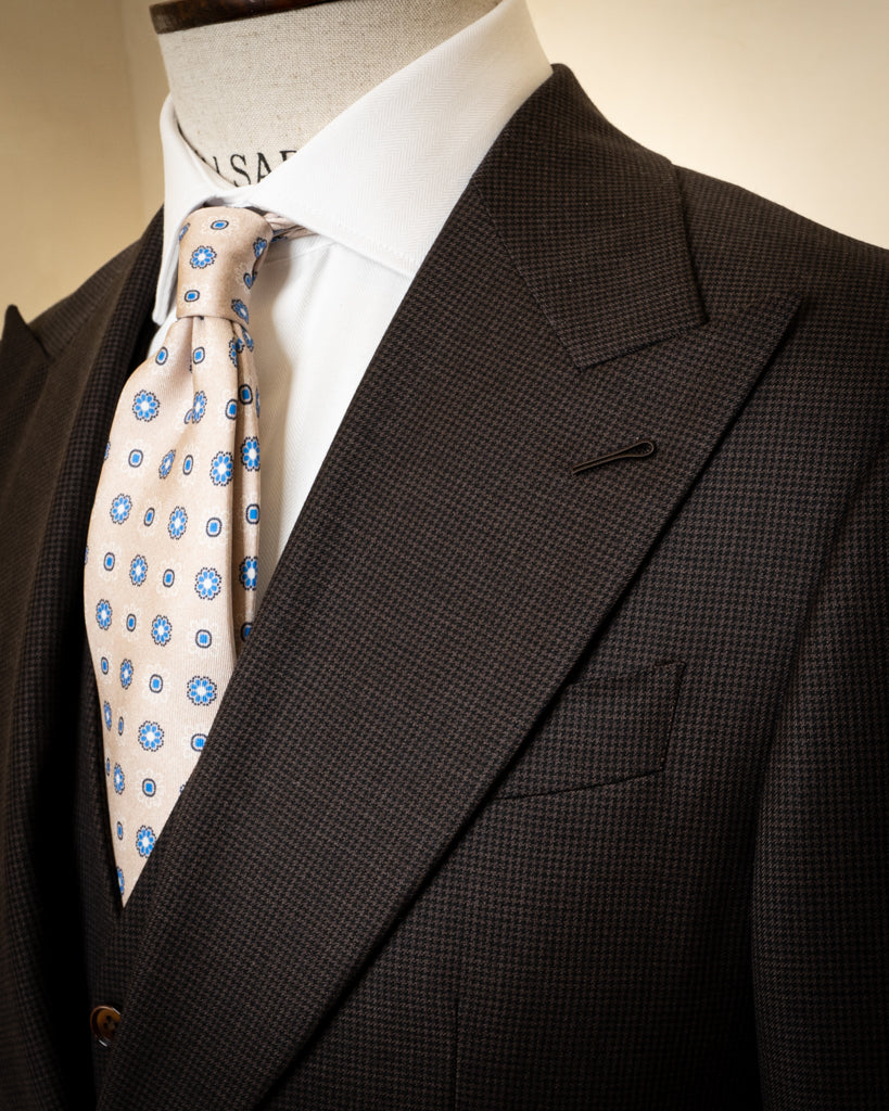 Bernini Houndstooth Cocoa Suit with Vest