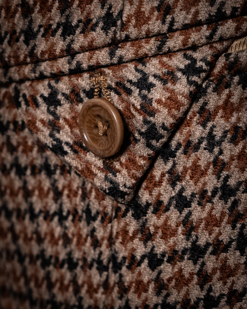 Bernini Unlined Brown Houndstooth Suit