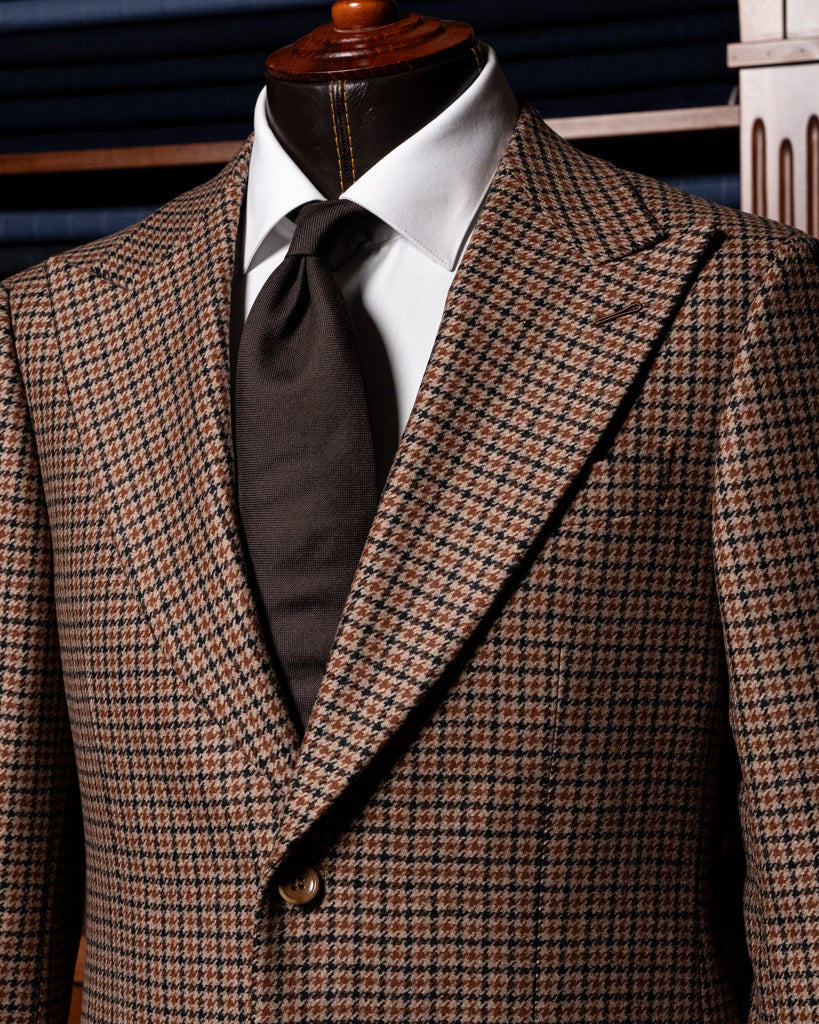 Abito Bernini Sfoderato Pied De Poule Marrone