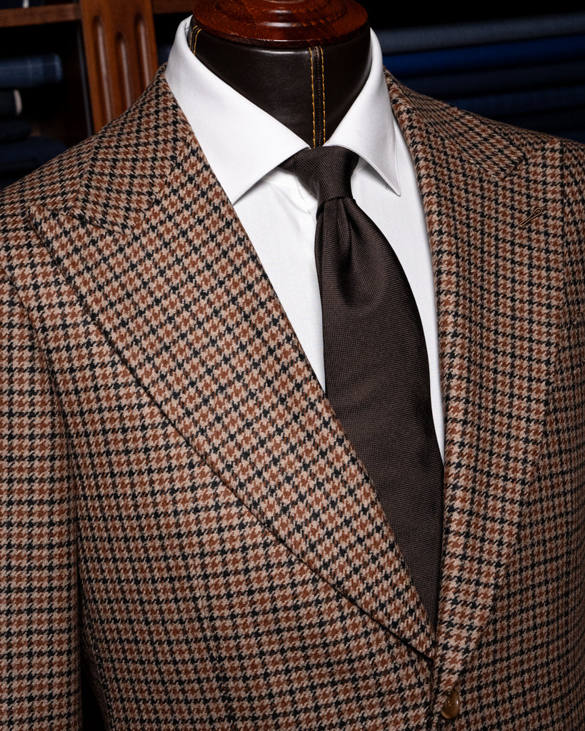 Bernini Unlined Brown Houndstooth Suit