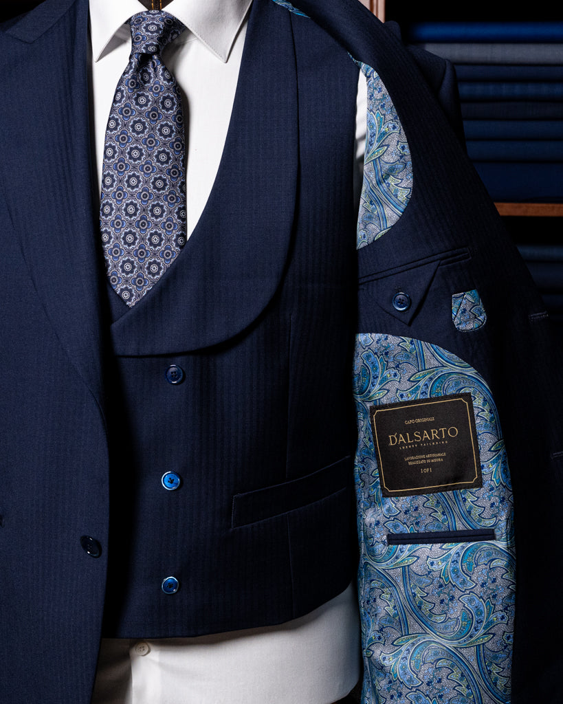 Bernini Medium Blue Suit with Vest