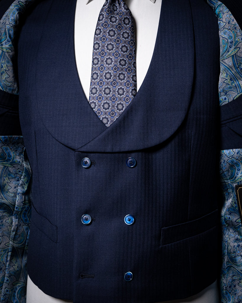 Bernini Medium Blue Suit with Vest